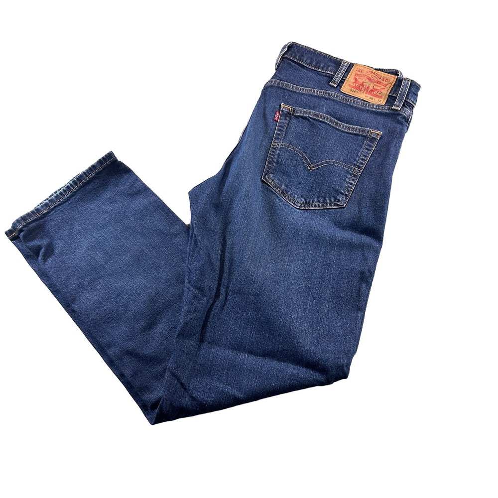 Levis 514 Straight Fit Jeans Mens 38x32 Blue Denim Stretch WaterLess 20503